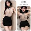 Lingerie Sexy Longa Noite Dona de Casa Secretária Sexy Uniforme Top Tubo Tentação Apaixonante Cama Pijama Camisa 6007