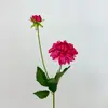 Nuevas Flores Artificiales de Dalia Pequeña de 2 Cabezas Falsas para Decoración de Sala de Estar en Casa, Arreglo de Boda de Dalia, Flores Artificiales de Seda para Guía de Pasillo