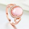 Anillo de Diamantes, Anillo Elegante de Amor, Piedra Hibisco, Joyería de Plata Cuarzo Rosa, Anillo de Diamantes Rosados Chapado en Oro Rosa, Venta Directa de Anillo de Diamantes