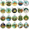 Parches de Tela Bordados Estilo Aventura para Camping al Aire Libre, Parches Redondos para Ropa, Insignias Bordadas, Decoraciones para Mochilas, Etiquetas de Tela Termoadhesivas