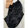 [Recomendação Principal] Yuran 26 Novo Verão/Primavera Toque de Pele Tecido Denso Seda Flor de Gelo Veludo Corte Diagonal Cintura Elástica Saia Longa