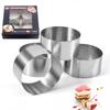 Conjunto de anel de mousse de aço inoxidável RYJ molde de bolo doméstico conjunto de 4 peças DIY lasanha molde de bolo ferramentas de cozimento