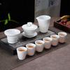 Dehua traje de juego de té blanco alto juego de té de esmalte blanco gordo traje de regalo juego de cacao juego blanco puro juego de té kung fu