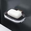 Jabonera con Ventosa Montada en la Pared Creativo Escurridor Hogar Doble Compartimento Baño Doble Capa Baño Estante para Jabón Sin Perforaciones