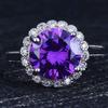 TikTok Internet Celebridades Explosões Misterioso Roxo Pombo Ovo Cor Tesouro Anel 5 quilates Imitação Moissanite Alto Carbono Diamante Luz Anel de Luxo