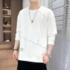 Moletom Masculino Outono Novo Design Tendência Solto Confortável Camisa Base Fashion Versátil Esportivo Casual Top