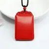 Colar com Pingente de Guanyin em Sandalo Vermelho e Cinábrio Guan Yu Fábrica de Joias Atacado Transmissão ao Vivo Dropshipping S2051305