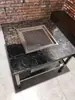 Mesa de Barbacoa Auto-Servicio Sin Humo de Acero Inoxidable 304 Tres Cajas de Carbón Restaurante de Barbacoa Puesto Exterior Carne Asada a la Parrilla de Carbón
