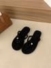 Chanclas planas de estilo francés para ropa exterior de mujer 2025 verano versátiles de suela blanda para vacaciones de playa