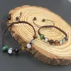 Pulseira tecida de pedra colorida de cristal natural moda coreana criativa colorida arco-íris feminina pulseira atacado transfronteiriço