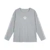 Camiseta Casual Larga de Encaje con Cuello Redondo Holgada Heyhenry para Mujer 2026 Primavera y Otoño Ropa Interior Casual Estilo Coreano Top