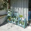 Suporte de flores para varanda, estante para plantas, prateleira vintage de madeira maciça, suporte de chão para suculentas em sacada, expositor de vasos de flores