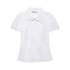 Para Comercio Exterior Transfronterizo Europeo y Americano Ropa de Mujer Aliexpress Más Vendido Verano Simple Versátil Camisa de Popelina Rayada