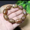 Pulsera de Ágata de Xizang Separador de Cuentas de Tres Ojos Florero Pulsera de Cuentas de Nueve Ojos Pulsera de Cuentas de Tres Ojos