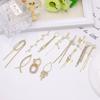 Pendientes de diamantes de cristal de circón largos de moda hechos a mano con borla dulce de diamantes pendientes de circón DIY pendientes 12