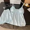 Pijama Feminino de Seda Gelada Estilo Doce Floral Desejo Puro, Conjunto de Duas Peças Camisola Decotada nas Costas com Shorts, Beleza de Luxo Leve de Alta Qualidade, Atacado