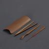 Porta té de bambú Baoqing hecho a mano, pipa de té, aguja de té, juego de cuatro piezas, juego de té de Kung Fu, accesorios para ceremonia del té, seis caballeros