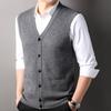 Hengyuanxiang Grosso 100% Lã Colete Cardigan Masculino 2024 Outono e Inverno Novo Colete Clássico