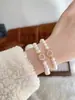 Pulsera de Perlas de Vidrio de Calcedonia para Mujer, Pulsera de Cuentas Dopamina de Moda, Estilo Francés, Delicada, Moderna, Exquisita y Versátil