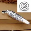 Nuevo Colgante de Maldición Shurangama Pie de Plata Collar para Hombre Colgante de Mantra de Seis Caracteres Personalizado Tendencia Caja Gawu Bala de Plata