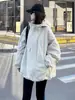 Jaqueta com Capuz para Mulheres 2025 Outono Inicial Novo Estilo Popular deste Ano Estilo Quente Jaqueta Grande Linda Preta para Mulheres Acolchoada Outono