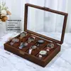 Caja para Relojes Caja de Exhibición Caja de Almacenamiento para Relojes Colección de Joyería de Pulsera Exhibición Resistente al Polvo Múltiples Compartimentos Caja de Relojes Retro con Tapa