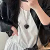 Collar de Lazo de Lunares Negros para Mujer, Estilo de Lujo Ligero y de Gama Alta, Cadena Larga para Suéter, Diseño de Nicho, Accesorio Versátil