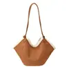 Bolso de mano afelpado retro esmerilado para mujer, nuevo estilo invierno 2025, estilo perezoso, bolso tipo cubo, bolso simple para hombro/axila