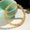Pulseira de Cristal Dourado com Contas Moda Feminina para o Dia a Dia Alta Sensação de Temperamento Pulseira Atacado Cobre Dinheiro Joia da Sorte