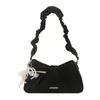 Bolso de mujer 2026 nuevo popular bolso de axila, bolso nube de alta gama, bolso pequeño cruzado de un solo hombro plisado texturizado de nicho