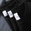 Camiseta Cruzada de Algodón Pesado de Manga Corta Estilo Americano Hecha a Medida de Fábrica 25D para Hombres y Mujeres, Camiseta Blanca Lisa para Hombre Ins