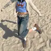 Shorts Jeans Rasgado Retrô Americano com Degradê para Homens e Mulheres Soltos Retos de Perna Larga Casuais Curtos Verão