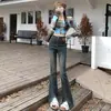 Jeans de micro-bota para mujer, nuevo de verano, figura tipo pera, talla grande, holgados, cintura alta, adelgazantes, elásticos, pierna ancha, pantalones de herradura