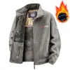 Chaqueta de polar de invierno para hombre, talla grande, de doble capa, cálida, gruesa, resistente al frío, con cuello alto, venta al por mayor transfronteriza