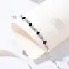 Pulsera de Trébol de la Suerte de Plata Pura 999 para Mujer, Trébol de Cuatro Hojas de Lujo Ligero con Ágata Incrustada de Diamantes Pulsera de Plata, Joyería Versátil, Venta al por Mayor de una Pieza