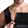 Traje de Sauna Masculino, Colete com Controle de Barriga e Zíper Duplo, Colete Esportivo, Corselete Transfronteiriço, Modelador de Neoprene Justo