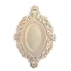 Talla de Madera Dongyang Madera Maciza Estilo Europeo Cabeza de Puerta de Madera Flor Redonda Calcomanía Decorativa Marco de Espejo de Puerta Flor de Madera Fondo Ovalado Adorno Relieve