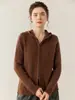 Nuevo Cárdigan de Cachemira Pura para Mujer Otoño e Invierno, Sudadera Gruesa de Canalé Ajustada, Chaqueta Cálida, Prendas de Punto Casual