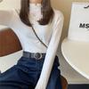 Sudeste Asiático popular gola alta básica blusa de baixo top interno suéter de manga longa estilo coreano slim fit suéter afina a silhueta para mulheres