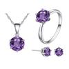 Comercio Exterior Joyería de Novia Traje Estilo Coreano Moda Seis Garras Circón Collar Pendiente Anillo Abierto Conjunto de Tres Piezas para Niña