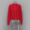 Suéter cárdigan de felpa de manga larga con cuello redondo y botones, ajustado, dulce y picante, nuevo para Otoño/Invierno 2026, europeo y americano, transfronterizo, para mujer