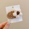 Pinza de Pelo de Lana con Forma de Corazón y Flor Estilo Coreano para Mujeres Adultas Flequillos Pinzas Laterales Accesorios para el Cabello Otoño Invierno Sensación de Alta Gama Pinzas para Cabello Rebelde