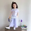 Conjunto de Pantalones Largos para Niña Verano 2026 Nuevo de Moda Casual a Cuadros de Manga Corta para Niña Estilo Delgado