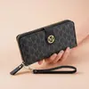Cartera Larga Simple Transfronteriza para Mujer de Alta Gama 2025 Moda Múltiples Ranuras para Tarjetas Bolso de Mano Cartera con Cremallera de Letras para Mujer