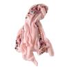 Moda retrô na moda lenço de seda personalizado bordado flor impressão confortável respirável protetor solar estilo étnico capa grande xale