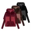 Comercio Exterior Transfronterizo Ropa de Mujer Otoño e Invierno 2025 Estilo Europeo y Americano con Capucha Tejido de Punto Manga Larga Retazos Piel Abrigo para Mujer C92997