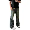 Directo del fabricante: Jeans de mezclilla vintage lavados y desgastados estilo americano con efecto bigotes de gato, jeans rectos de corte holgado para hombre, nuevos y modernos pantalones de mezclilla