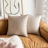 Fábrica directa al por mayor bolsa suave color sólido textura lino sofá sala de estar decoración funda de almohada de noche Oficina cintura