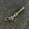Chaveiro de metal para carro transfronteiriço com listras coloridas chaveiro anel de chaveiro cordão anti-perda para chave de carro atacado