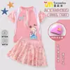 Nuevo Lindo Traje de Baño Infantil de la Princesa Elsa Conjunto de Dos Piezas para Niñas Pequeñas y Medianas Verano Secado Rápido Protección Solar Traje con Falda